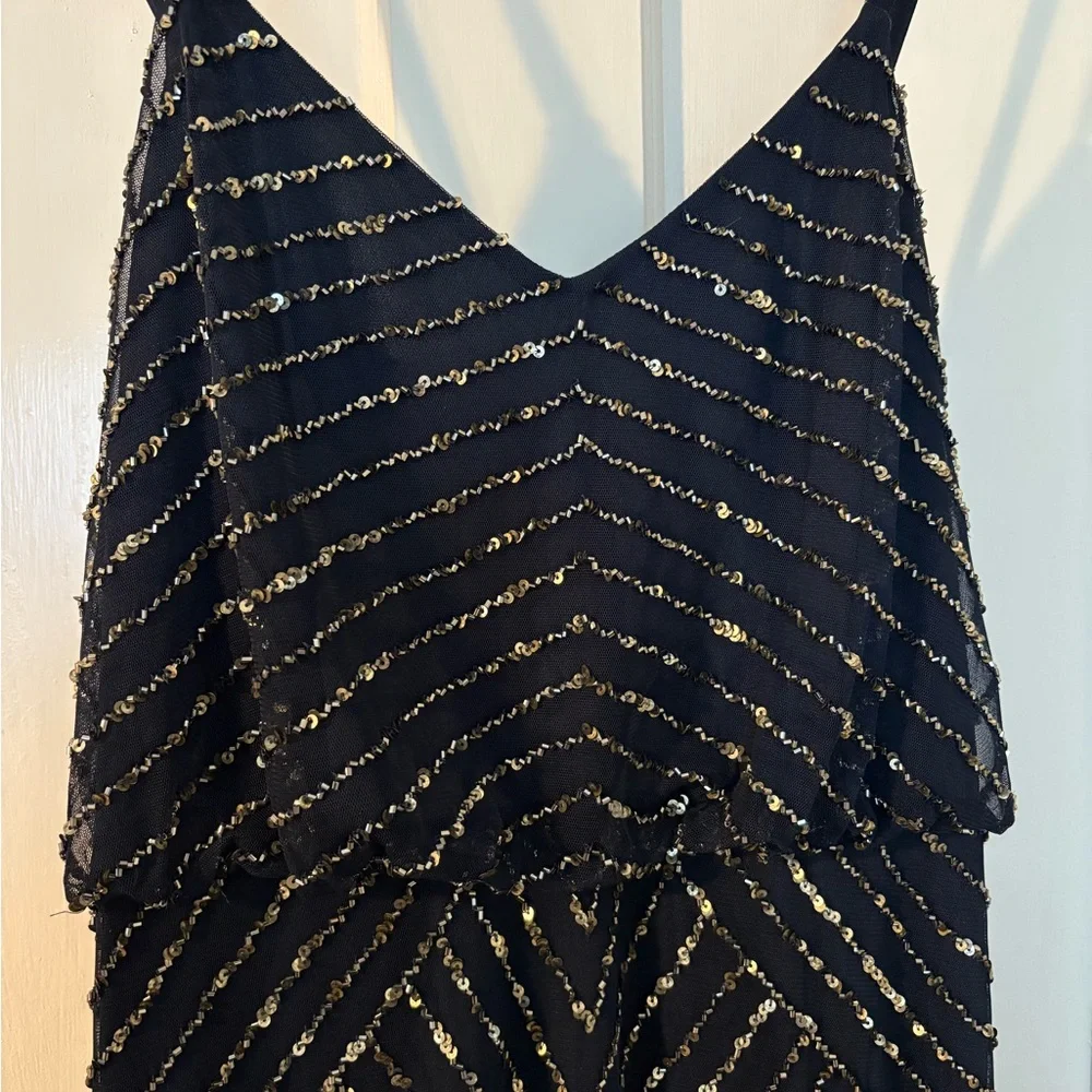 Adrianna Papell Navy and Gold Women's Dress - Picture 2 of 6